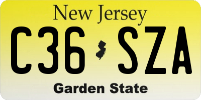 NJ license plate C36SZA