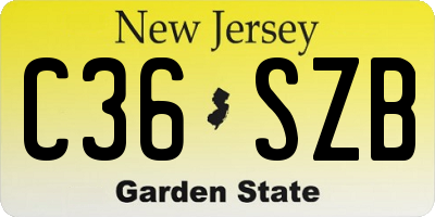 NJ license plate C36SZB