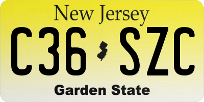 NJ license plate C36SZC