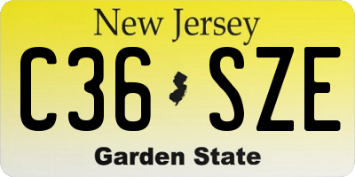 NJ license plate C36SZE