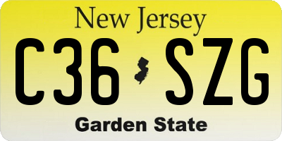 NJ license plate C36SZG