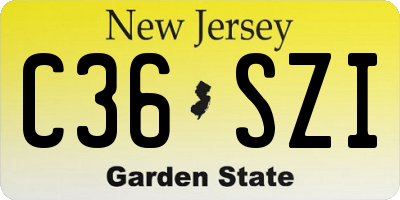 NJ license plate C36SZI