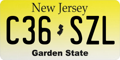 NJ license plate C36SZL