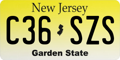 NJ license plate C36SZS