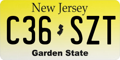 NJ license plate C36SZT