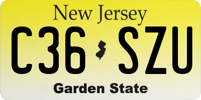 NJ license plate C36SZU