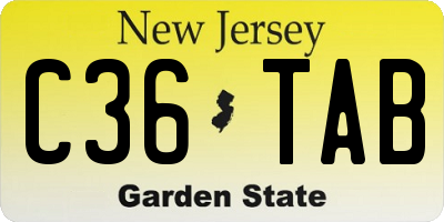 NJ license plate C36TAB