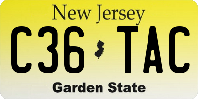 NJ license plate C36TAC