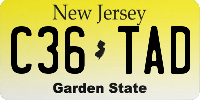 NJ license plate C36TAD
