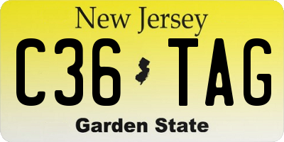 NJ license plate C36TAG