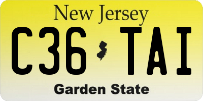 NJ license plate C36TAI