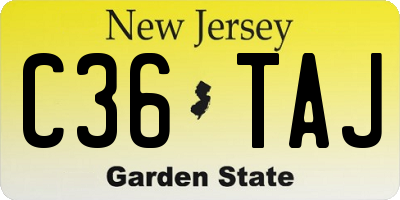 NJ license plate C36TAJ