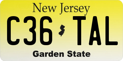 NJ license plate C36TAL