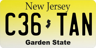 NJ license plate C36TAN