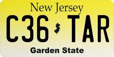 NJ license plate C36TAR