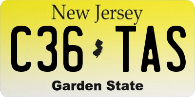 NJ license plate C36TAS