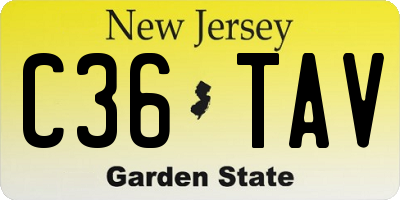NJ license plate C36TAV