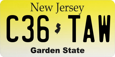 NJ license plate C36TAW