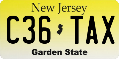 NJ license plate C36TAX