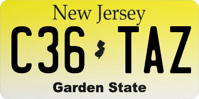 NJ license plate C36TAZ