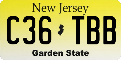 NJ license plate C36TBB