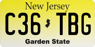 NJ license plate C36TBG