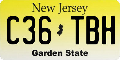 NJ license plate C36TBH