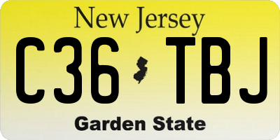 NJ license plate C36TBJ