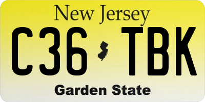 NJ license plate C36TBK