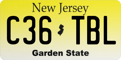 NJ license plate C36TBL