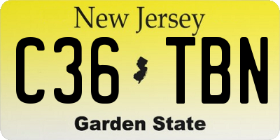 NJ license plate C36TBN