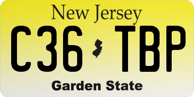 NJ license plate C36TBP