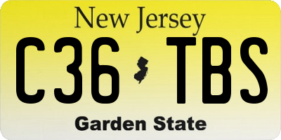 NJ license plate C36TBS