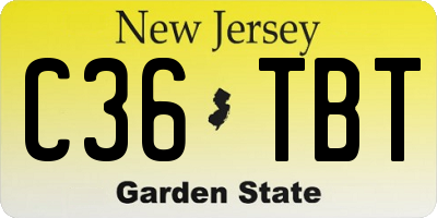 NJ license plate C36TBT