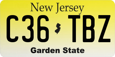 NJ license plate C36TBZ