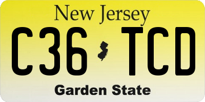 NJ license plate C36TCD
