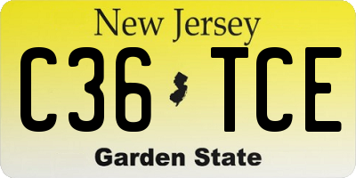 NJ license plate C36TCE
