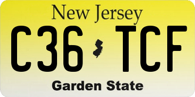NJ license plate C36TCF