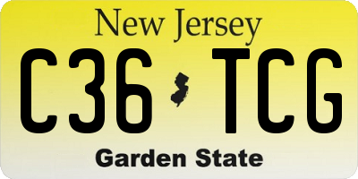 NJ license plate C36TCG