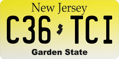 NJ license plate C36TCI