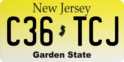 NJ license plate C36TCJ