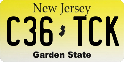 NJ license plate C36TCK