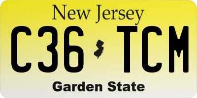 NJ license plate C36TCM
