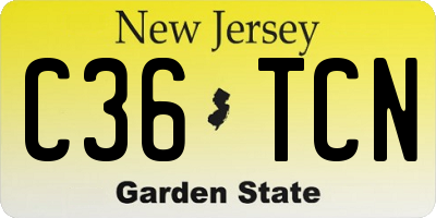 NJ license plate C36TCN