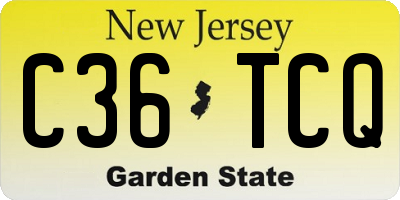 NJ license plate C36TCQ