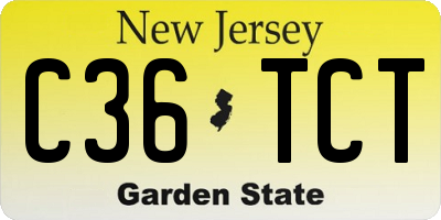 NJ license plate C36TCT