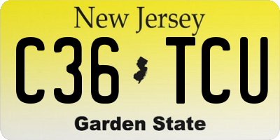 NJ license plate C36TCU