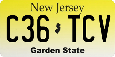 NJ license plate C36TCV