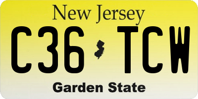 NJ license plate C36TCW