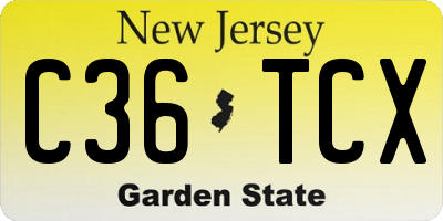 NJ license plate C36TCX